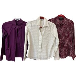 Foxcroft Petite Bundle – Size 2P – 3 Button-Up Shirts.